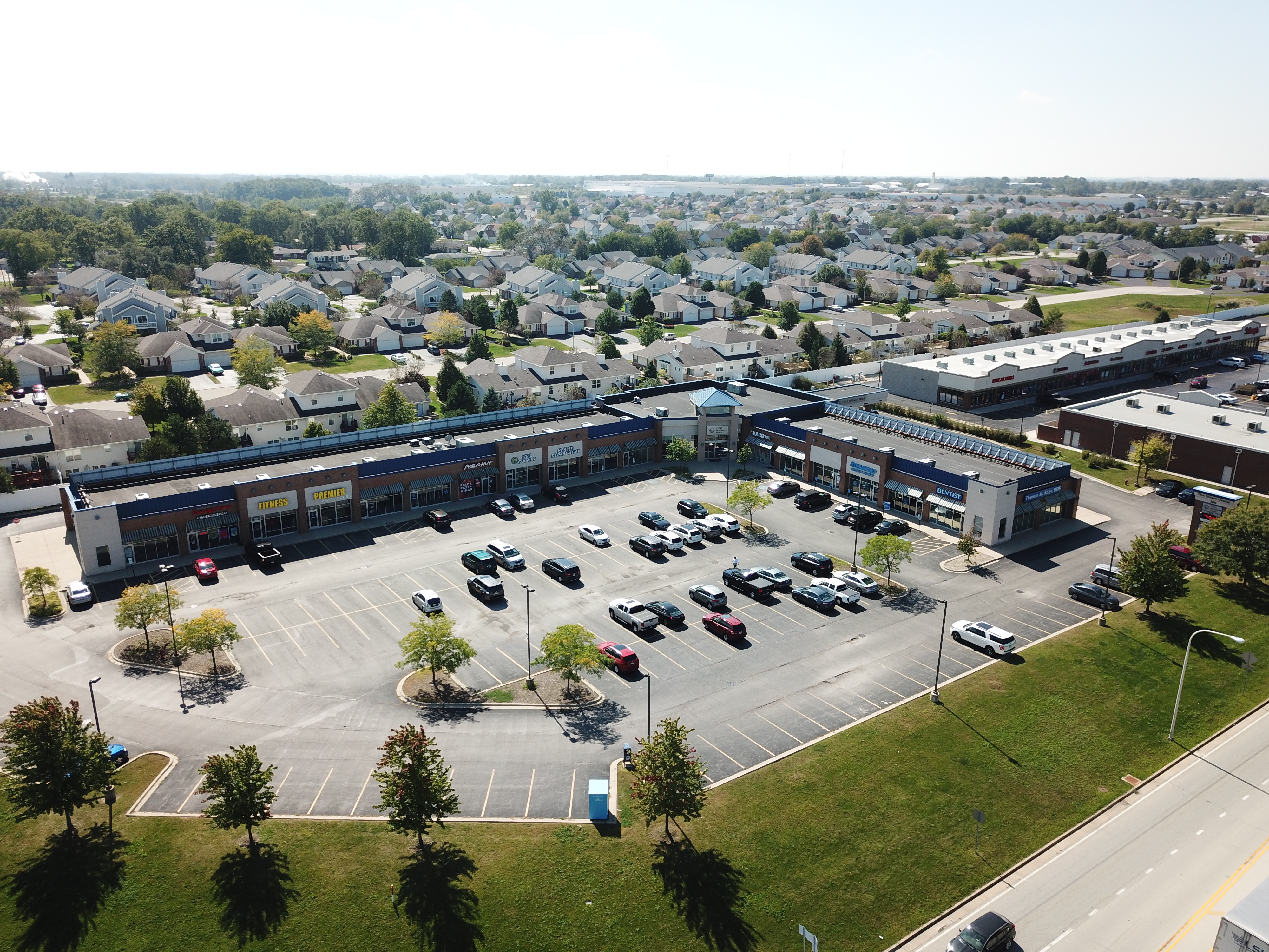 Retail center aerial view