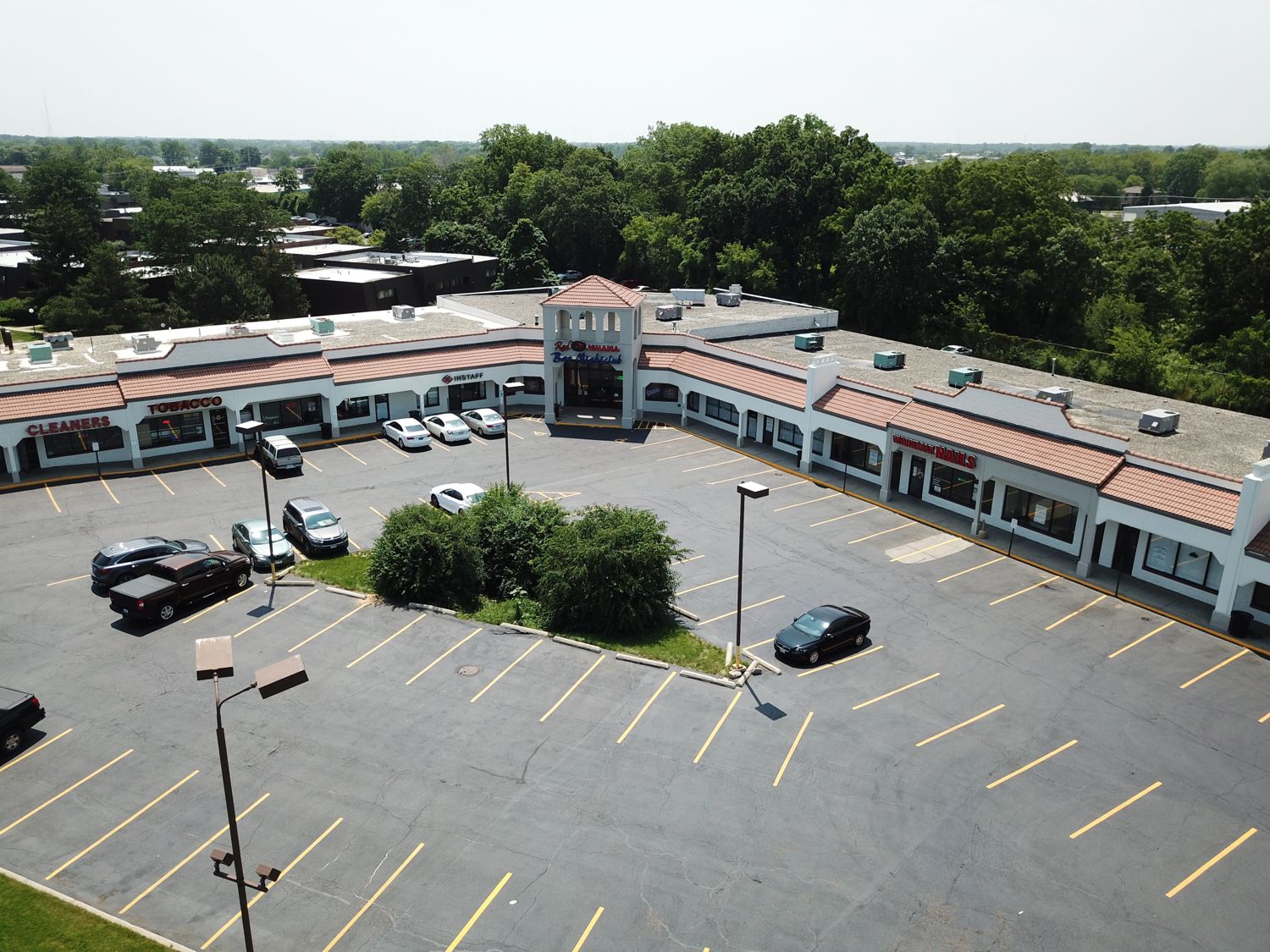 Aerial of Bay Ridge Court retail center, Waukegan IL